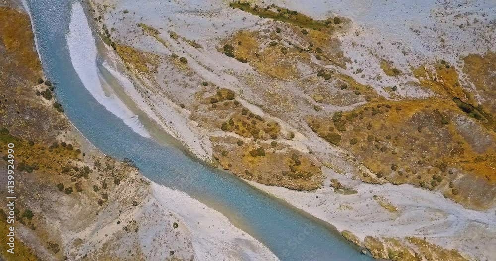Aerial view of Tasman River at Aoraki Mount Cook National Park Aerial view of Tasman River at Aoraki Mount Cook National Park