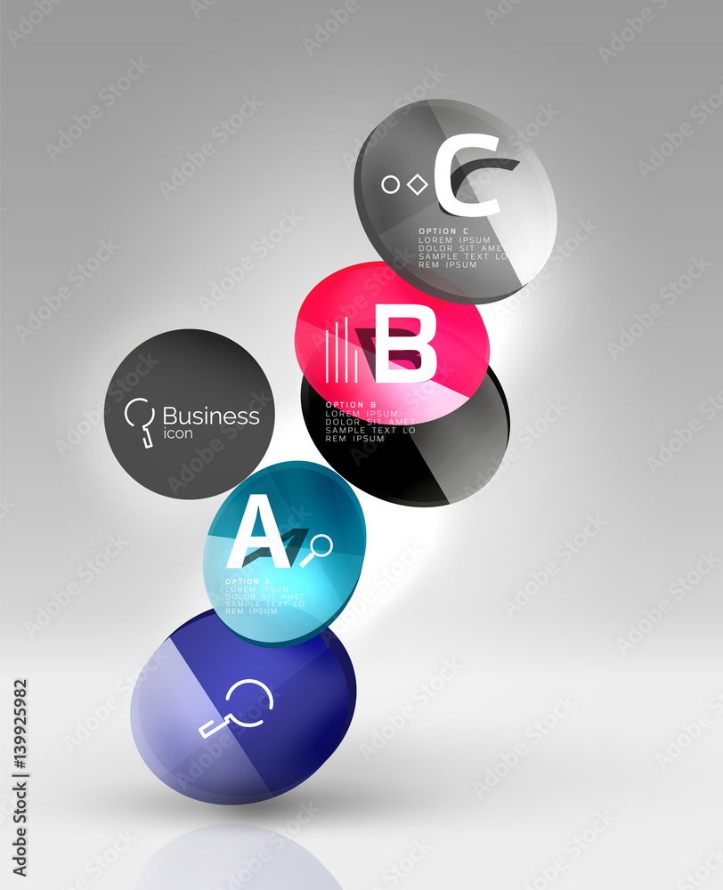 Colorful glossy circle infographics Colorful glossy circle infographics
