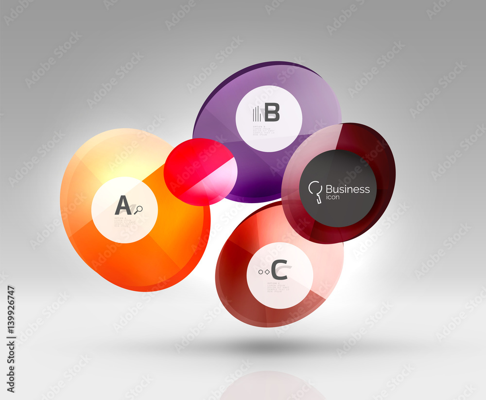 Shiny circles with text in 3d space Shiny circles with text in 3d space