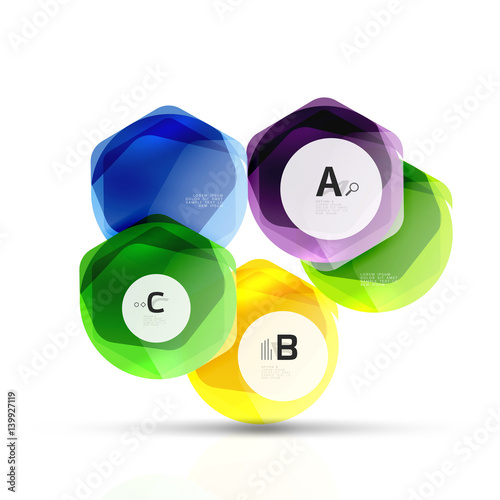 Glass color hexagons. Glossy plastic hexagon design with text Free Download Glass color hexagons. Glossy plastic hexagon design with text - GFXLoad