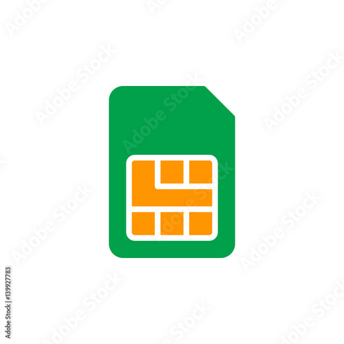 Sim card icon vector, filled flat sign, solid colorful pictogram isolated on white. Symbol, logo illustration. Pixel perfect