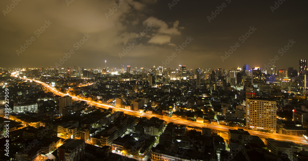 Fototapeta premium Bangkok city night view, Thailand