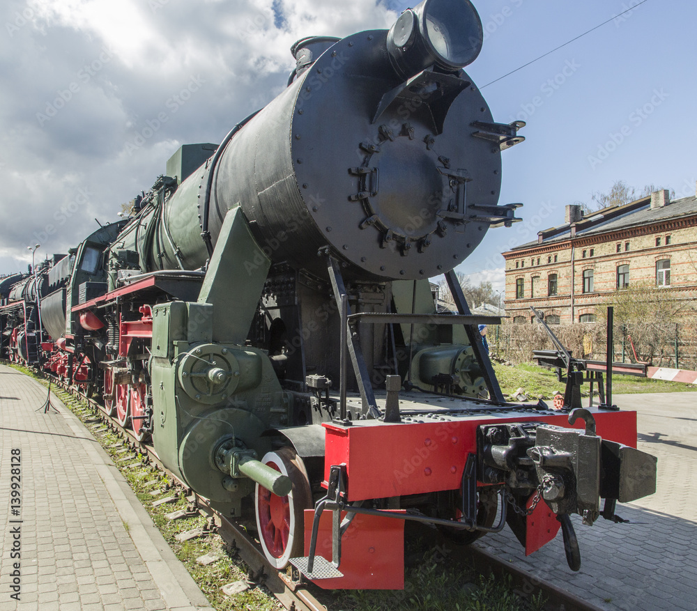 Obraz premium Steam locomotive. The genius of engineers made this pile of metal to come alive and to have a soul.