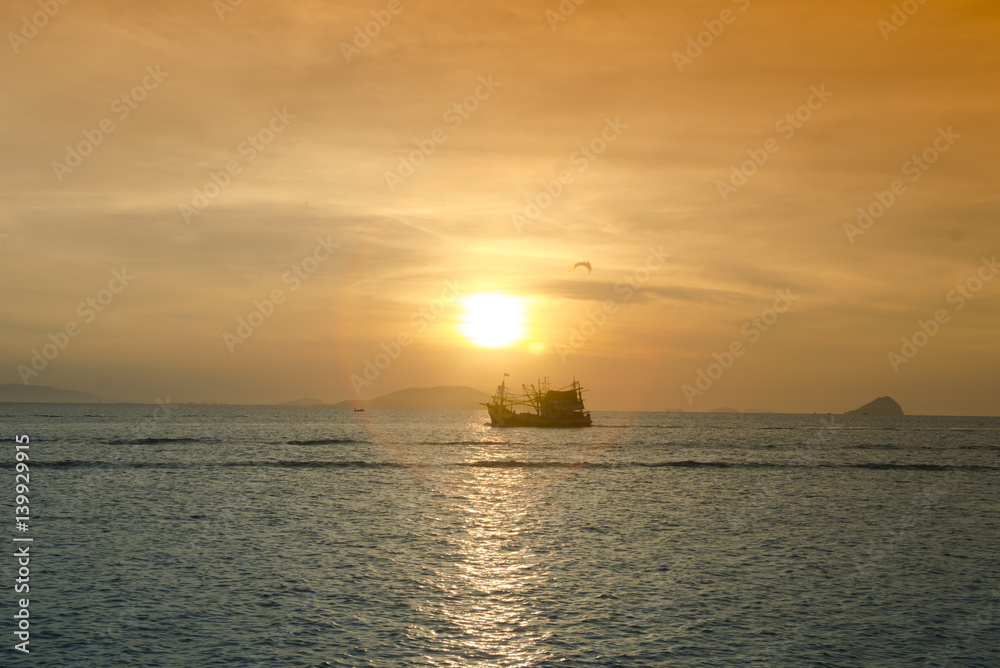 Beautiful sunset over the ocean Beautiful sunset over the ocean
