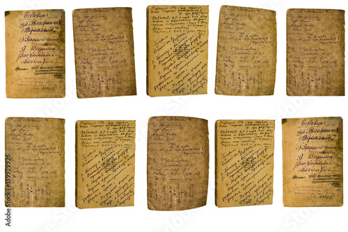 Old paper sheet with a recipe written by hand