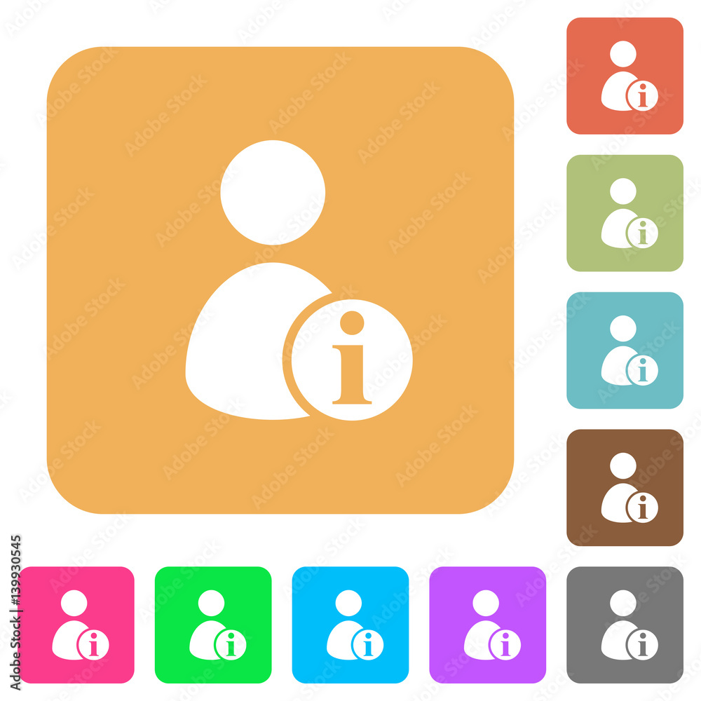 User account information rounded square flat icons User account information rounded square flat icons