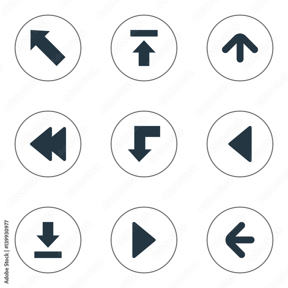 Vector Illustration Set Of Simple Indicator Icons. Elements Reduction