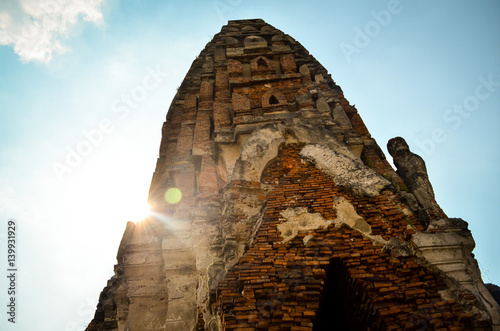 Chaiwatthanaram temple the old capital city in Ayutthaya Thailand photo