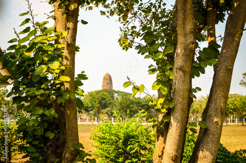 Chaiwatthanaram temple the old capital city in Ayutthaya Thailand photo