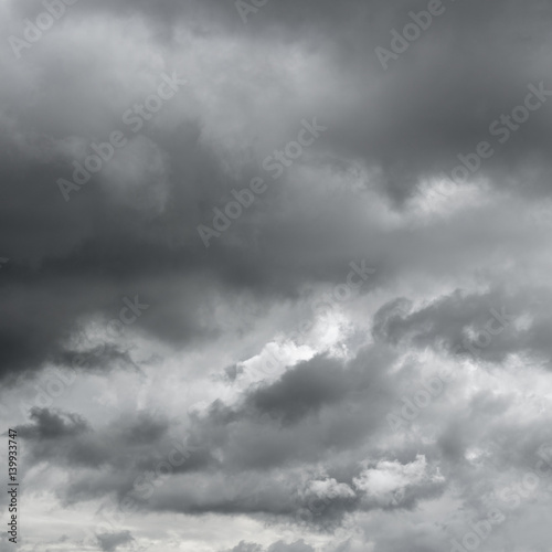 Dramatic cloudy sky. Clouds flying over horizon, cloudscape.