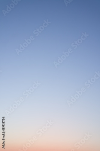 Tablou canvas Clear sky without clouds, sunset. Sky background or gradient.