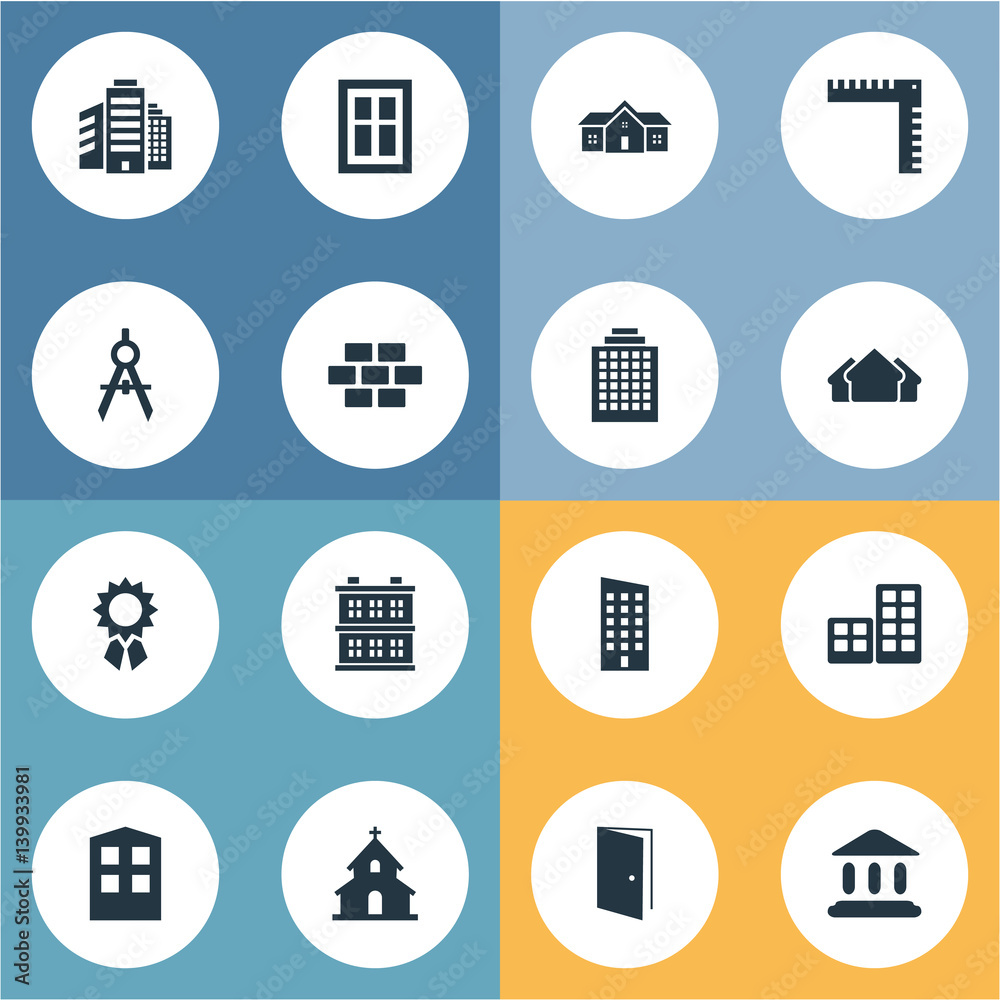 Vector Illustration Set Of Simple Structure Icons. Elements Popish