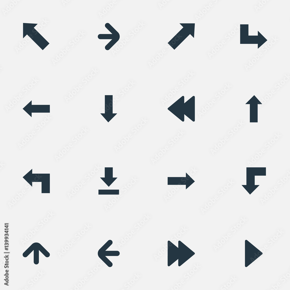 Vector Illustration Set Of Simple Indicator Icons. Elements Right
