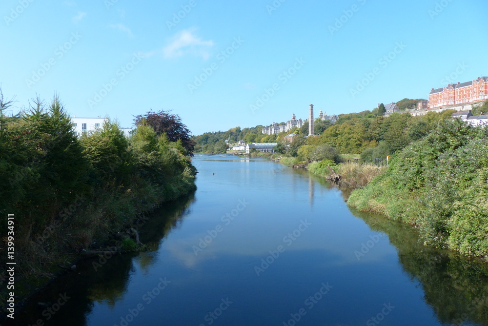 Cork city River Lee view from the bridge Ireland