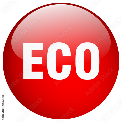 eco red round gel isolated push button