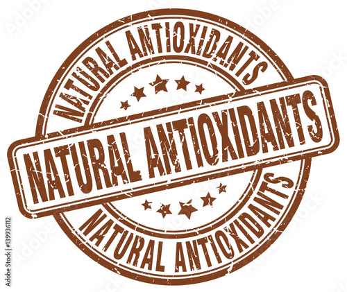 natural antioxidants brown grunge round vintage rubber stamp