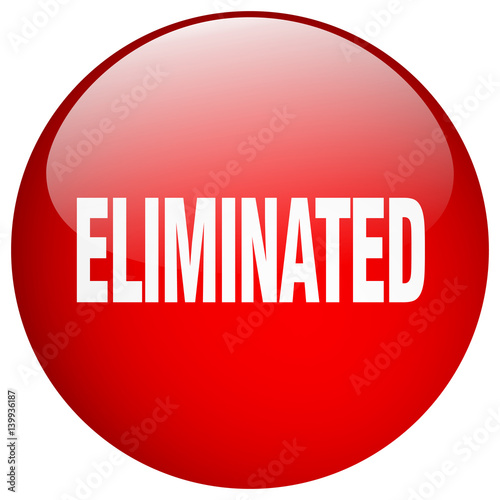 eliminated red round gel isolated push button