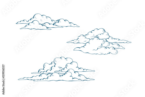 Set of cumulus clouds