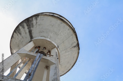 Water tank for agriculture with blue sky background