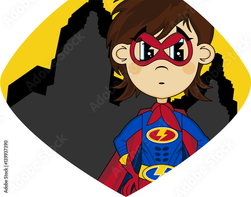 Cartoon Comic Book Heroic Superhero