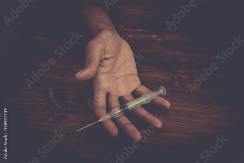 Young man with heroin