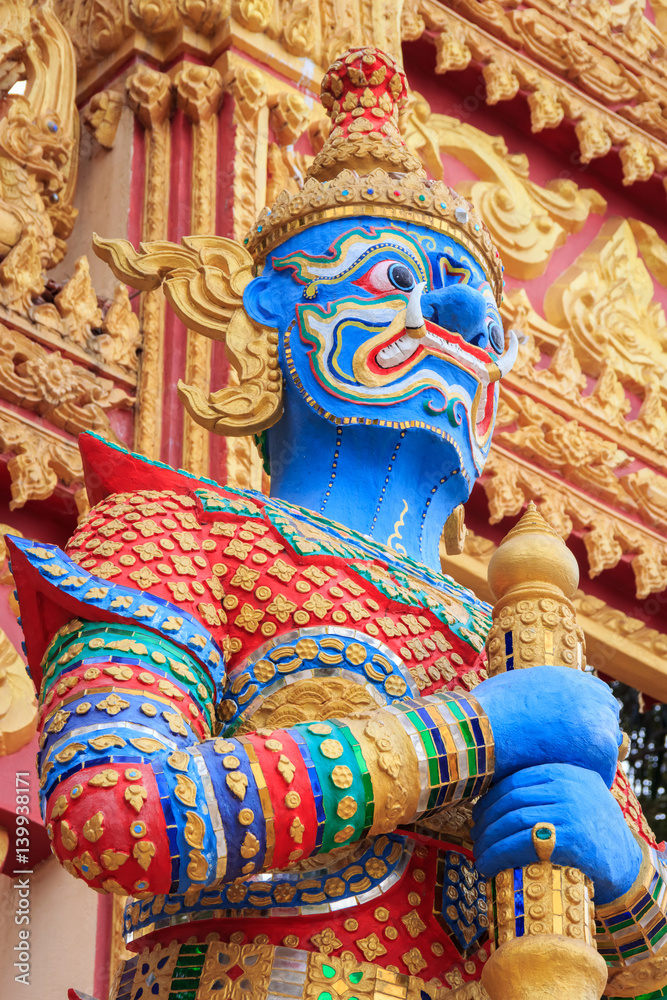 Fototapeta premium Giant statue at temple in Thailand.