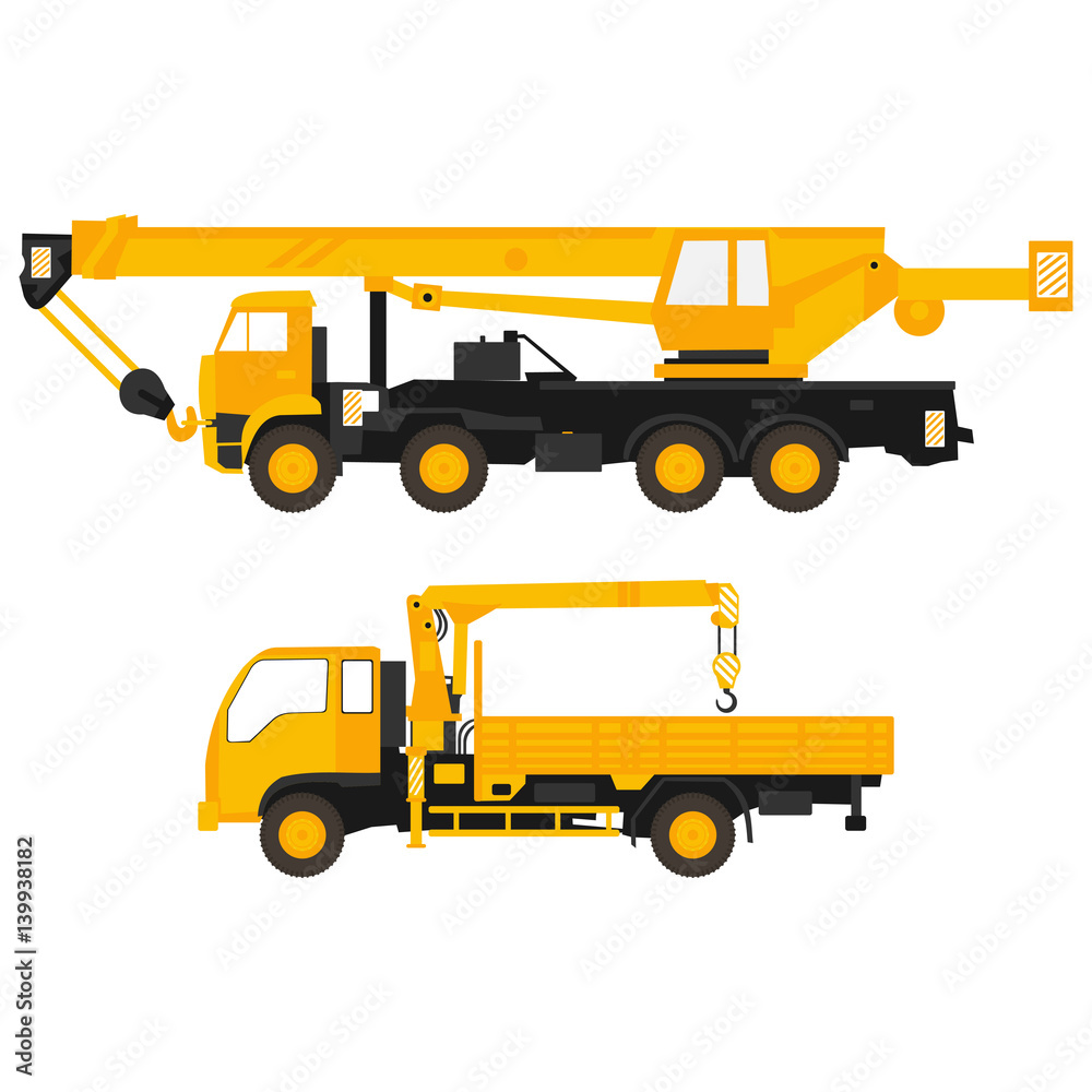 flat illustration of set crane