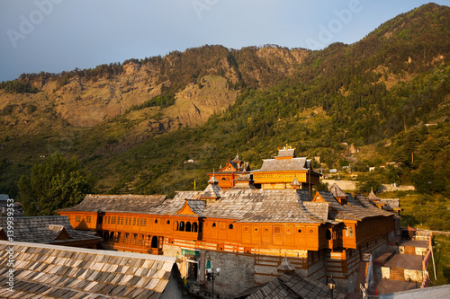 Bhimakali Hindu Temple Complex Roof in Sarahan, India photo