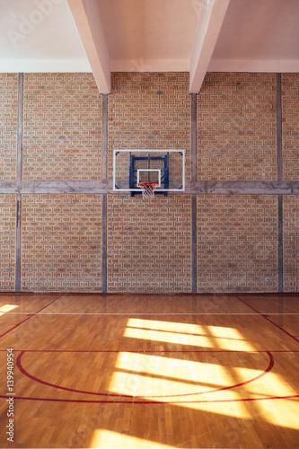 Empty basketball court