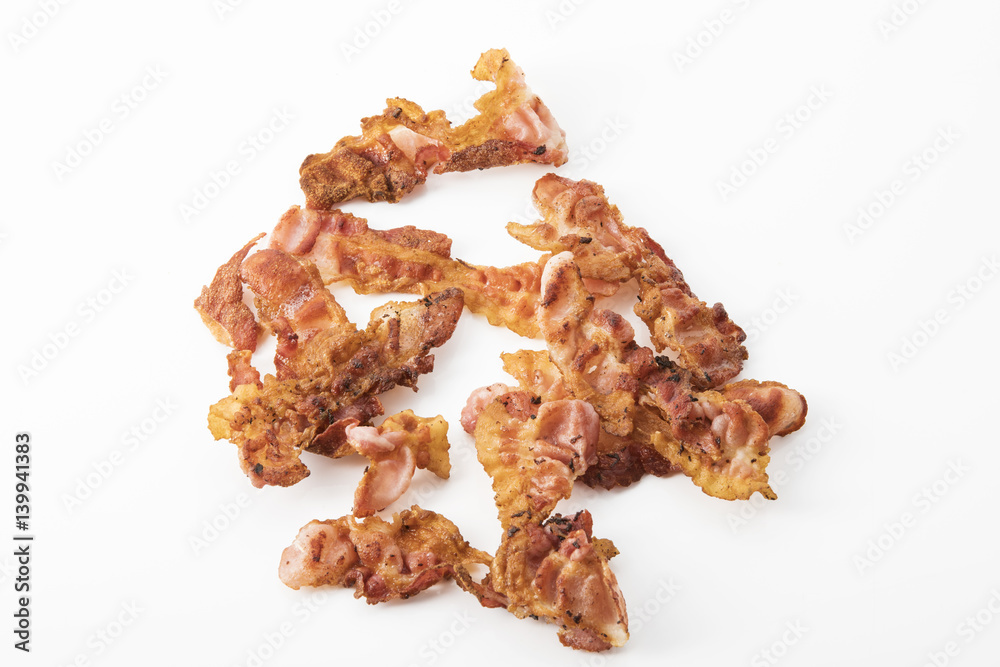gebratener Frühstücks-Speck, Bacon gebratener Frühstücks-Speck, Bacon