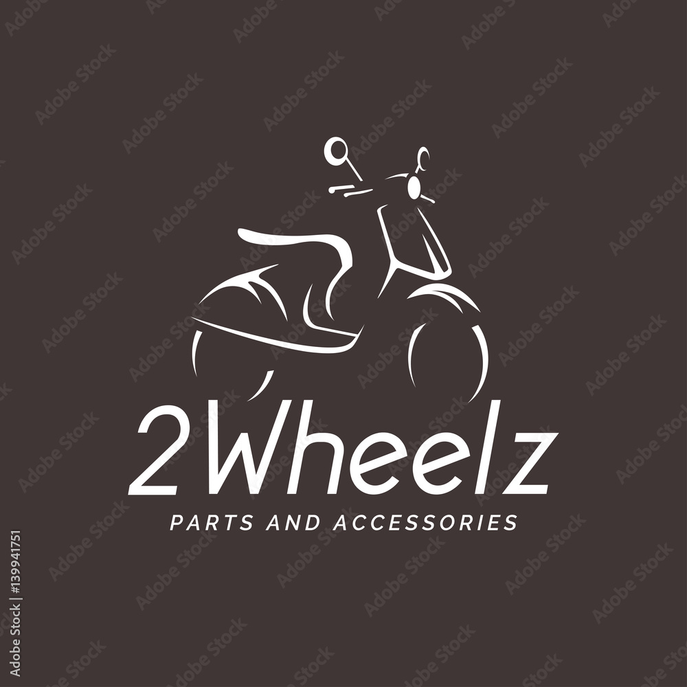 Fototapeta premium Klasyczne logo skutera na ciemnym tle.