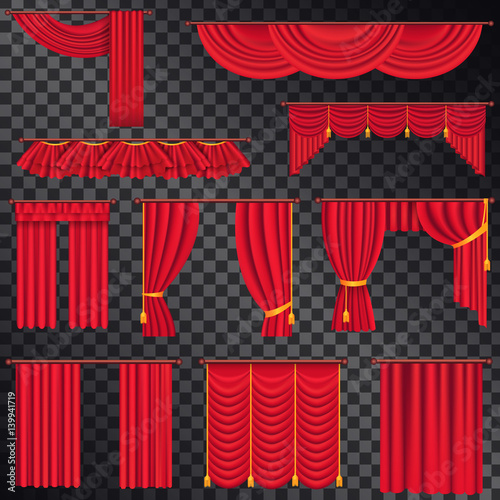 Red Curtains for Theatres Collection on Black