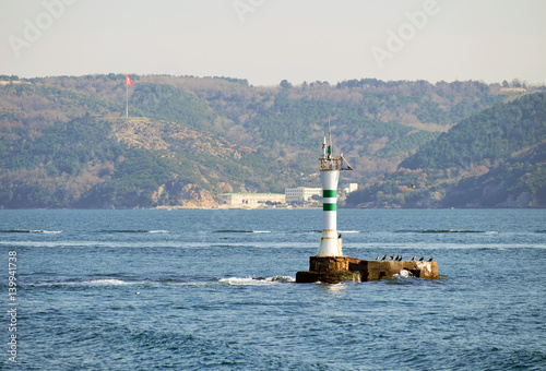 Shipping lanes on the Bosphorus, Istanbul, Turkey. photo