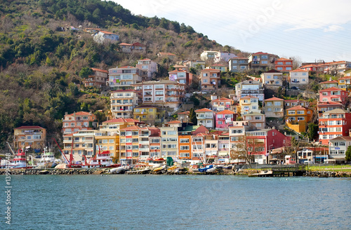 The fishing village of Rumeli Kavagi on the Bosphorus Strait,Istanbul,Turkey.