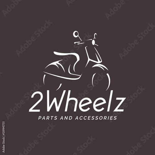 Classic scooter logo on dark background.