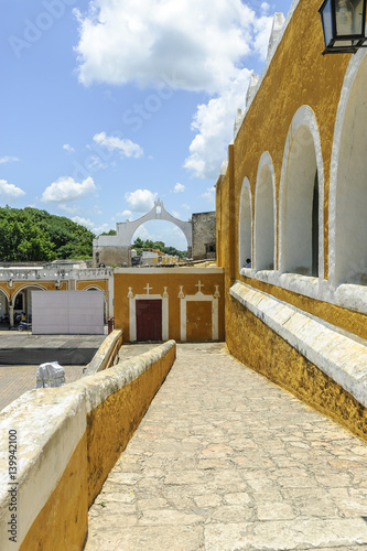 entrance in the convent of San Antonio of Padua in Izamal, Yucatan, Mexico. photo