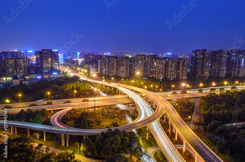 Aerial view of the flyover during night