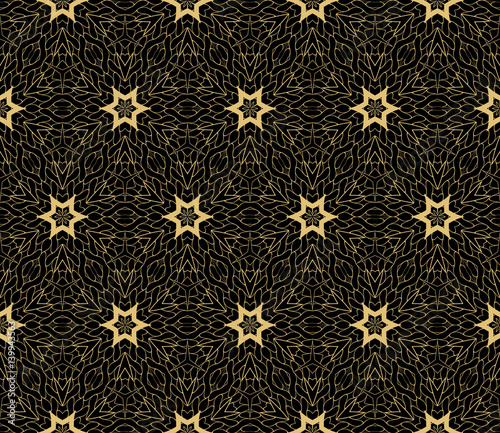 seamless ornamental pattern. Floral geometric style. Vector illustration. For interior design, fabric print, page fill, wallpaper, textile