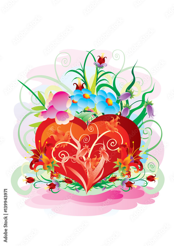 Ornament with heart Ornament with heart