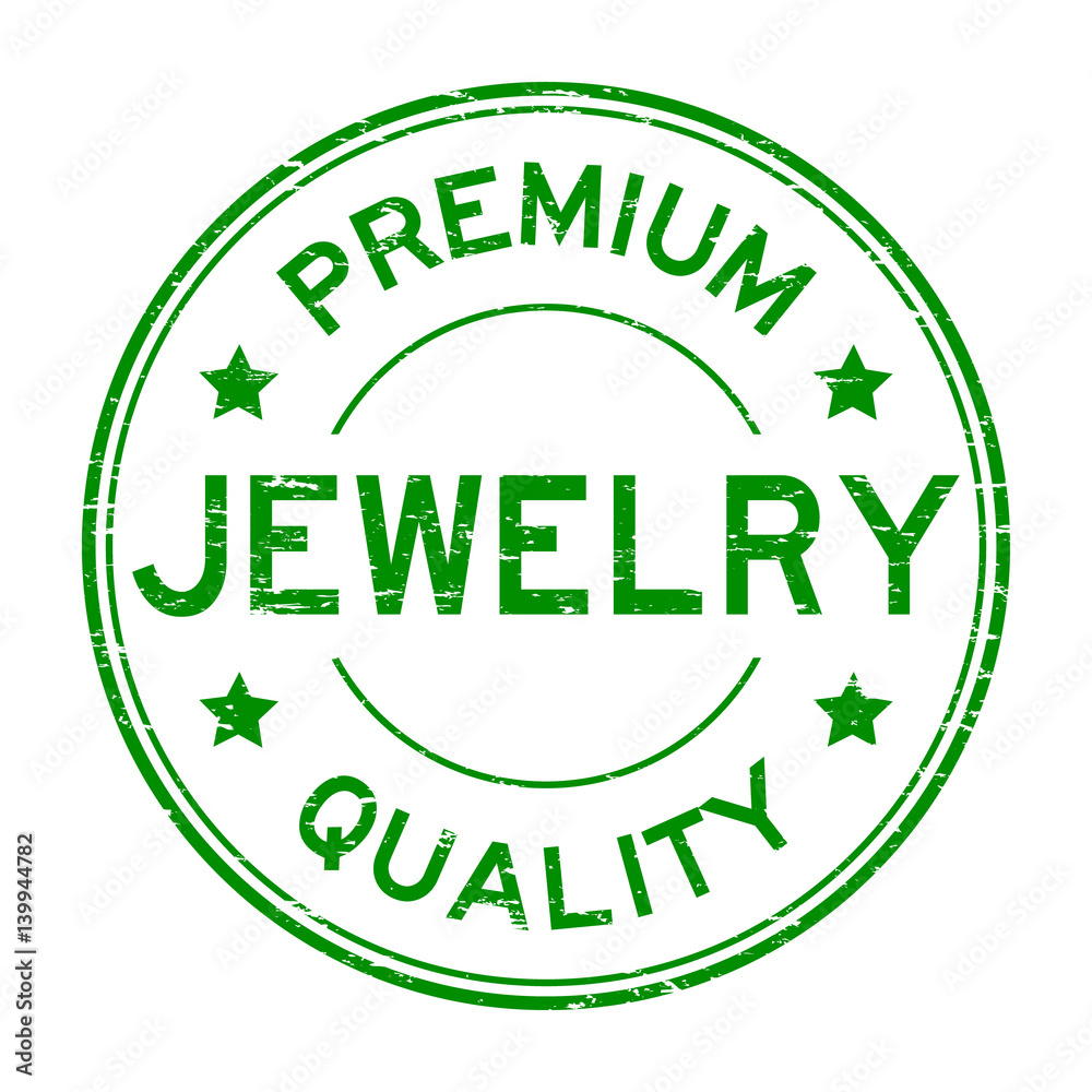 Grunge green premium quality jewelry round rubber stamp