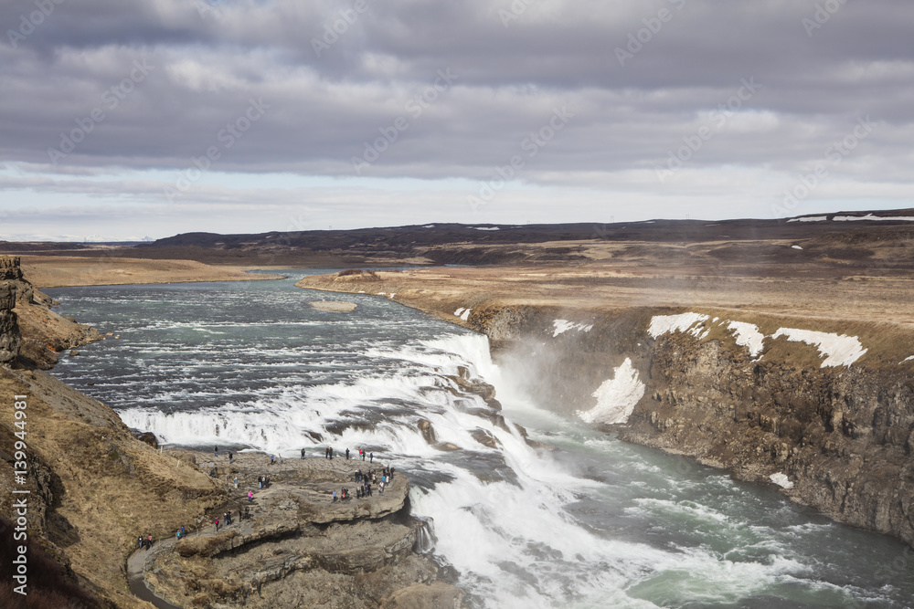 Gullfoss waterfall in Iceland. Iceland