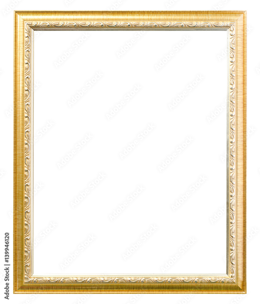 Old picture frame on white background.