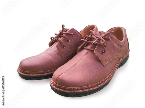 Isolated brown man leather shoe