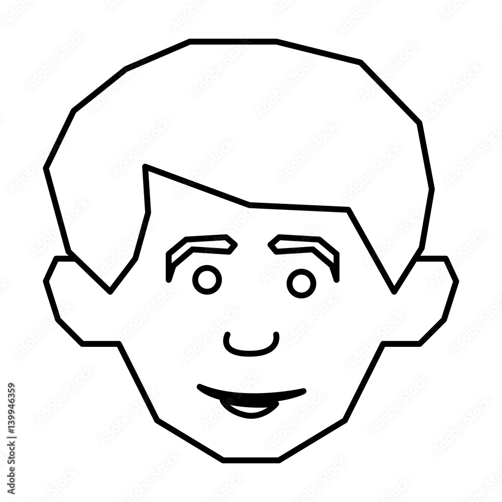 face happy man icon, vector illustraction design image