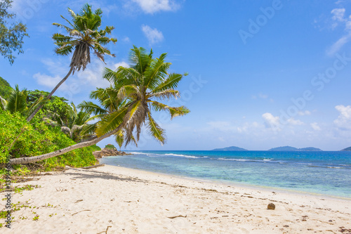 Fototapeta Naklejka Na Ścianę i Meble -  Beach of the Seychelles, Island La Digue, Beach Anse Fourmis