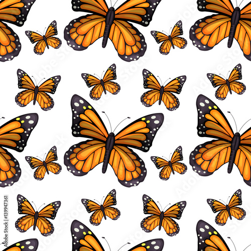 Seamless background design with butterflies © blueringmedia