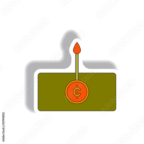 Vector illustration in paper sticker style. infographic design of currency rate