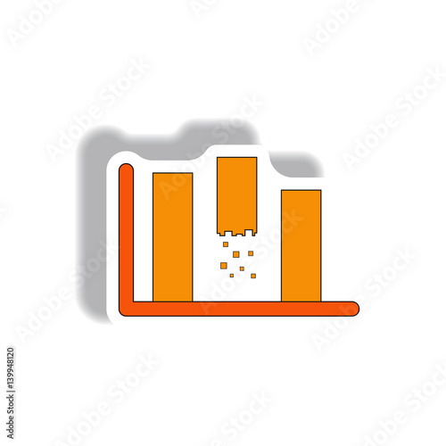 Vector illustrationin paper sticker style. infographic design of column chart photo