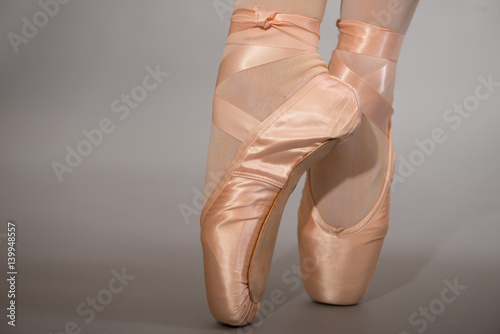 Pointe Ballet Shoes On Tip-Toe.