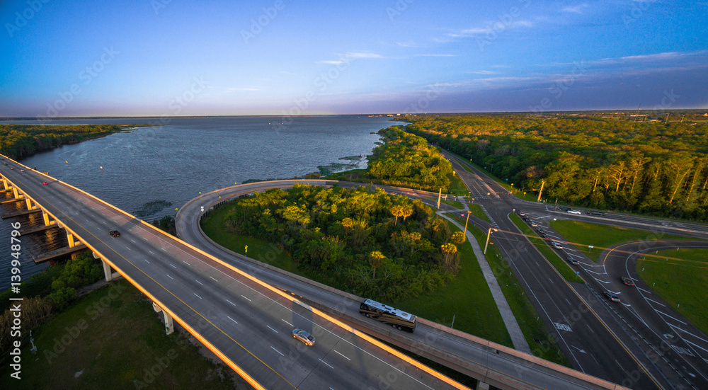 Fototapeta premium Aerial photo of St. Johns River in Florida
